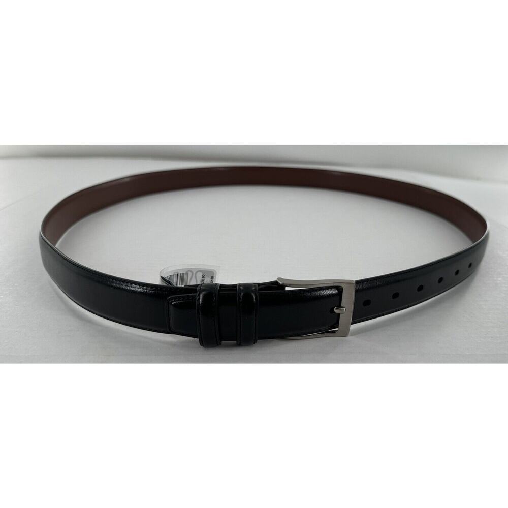 Perry Ellis Belt Bonded Faux Leather Dress Black Mens Sz 50/125 Big And Tall NWT - Picture 2 of 14